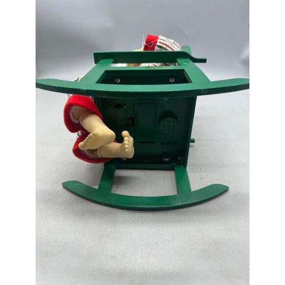 Vintage Rocking Chair Snoring Santa Claus Pajamas Animated Christmas 12" READ - Picture 6 of 7